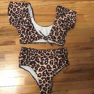Cheetah print bathing suit